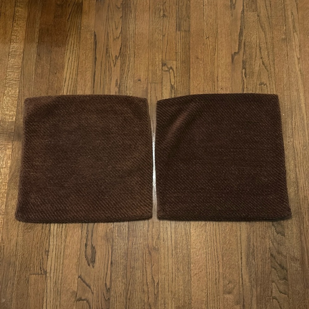 Pottery Barn Dark Brown/Brown 20X20 Pillow Covers Velvet Feel